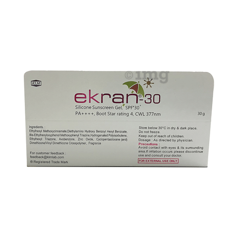 Ekran 30 Silicone Sunscreen Gel Buy Tube Of 30 Gm Gel At Best Price In India 1mg