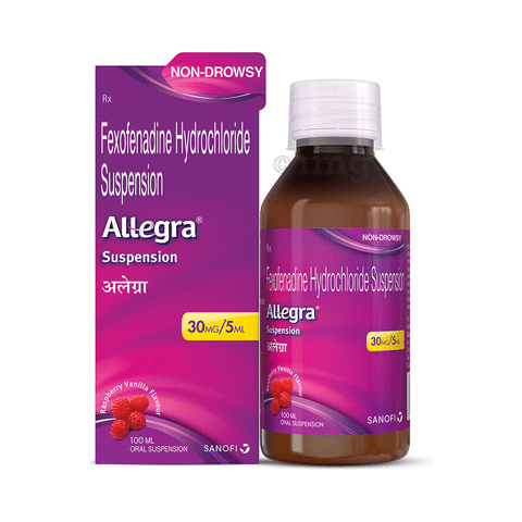 Allegra Suspension Raspberry Vanilla View Uses Side Effects Price And Substitutes 1mg