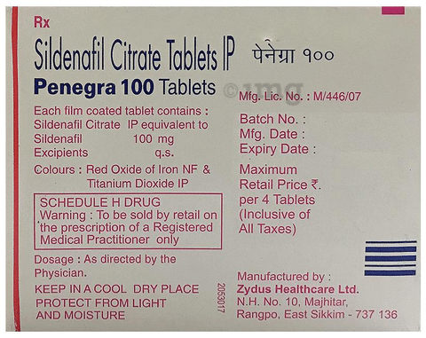 Penegra sildenafil tablet 100mg
