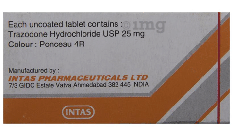Trazonil 25 Tablet View Uses Side Effects Price And Substitutes 1mg