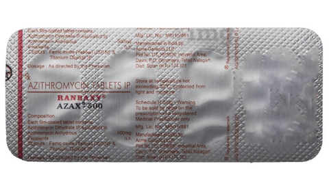 Azithromycin Tablets Ranbaxy Azax 500