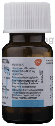 Eltroxin 75mcg Tablet
