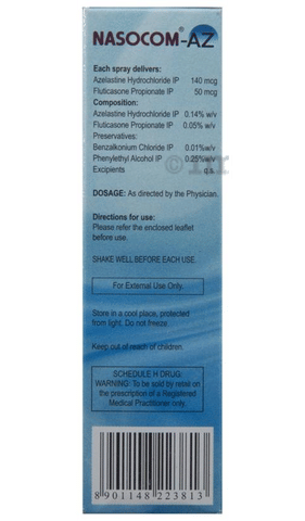 Nasocom Az Nasal Spray View Uses Side Effects Price And Substitutes 1mg