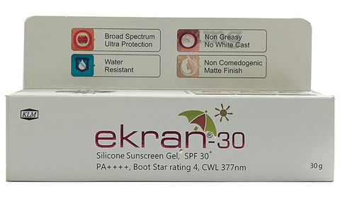 Ekran 30 Silicone Sunscreen Gel Buy Tube Of 30 Gm Gel At Best Price In India 1mg