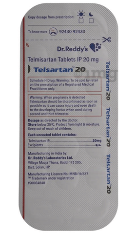 Telsartan Tablet View Uses Side Effects Price And Substitutes 1mg