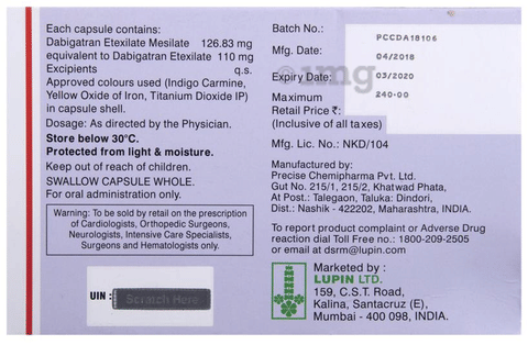 Dabistar 110 Capsule View Uses Side Effects Price And Substitutes 1mg