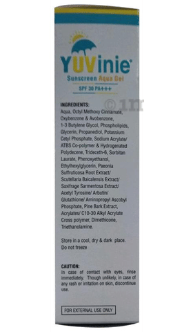 Yuvinie Sunscreen Aqua Spf 30 Pa Gel Buy Tube Of 50 Gm Gel At Best Price In India 1mg