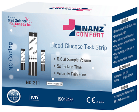 Nanz Comfort Blood Glucose Test Strip 25 Each Buy Box Of 2 Bottles At Best Price In India 1mg Nanz Comfort Blood Glucose Test Strip 25 Each Buy Box Of 2 Bottles At Best Price In India 1mg