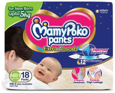 Mamy Poko Pants For New Born Nb 1 Buy Packet Of 18 Diapers At Best Price In India 1mg