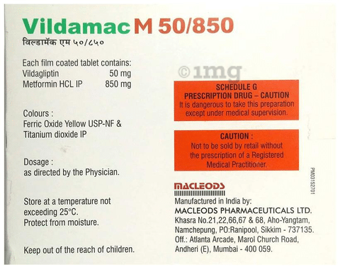 Vildamac M 50 850 Tablet View Uses Side Effects Price And Substitutes 1mg