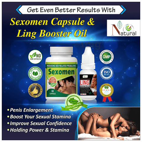 Natural Combo Pack Of Sexomen 60 Capsule Ling Booster Oil 15ml Buy Combo Pack Of 2 Bottles At Best Price In India 1mg