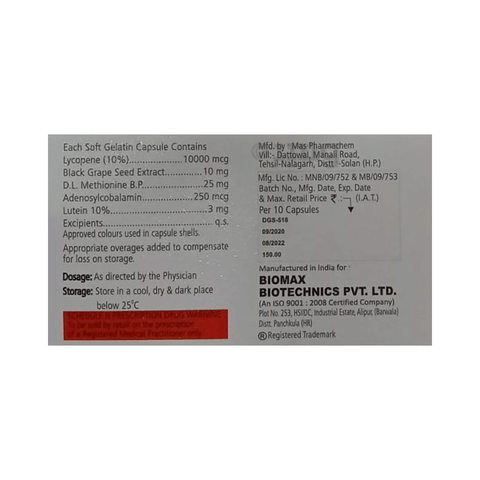 Vegito L Capsule Buy Strip Of 10 Capsules At Best Price In India 1mg