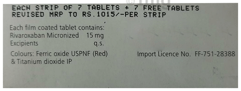 Xarelto 15mg Tablet View Uses Side Effects Price And Substitutes 1mg