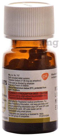Eltroxin 88mcg Tablet