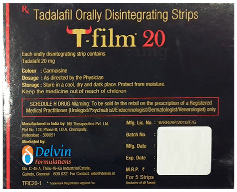 T-Film 20mg Disintegrating Strip: View Uses, Side Effects, Price ...
