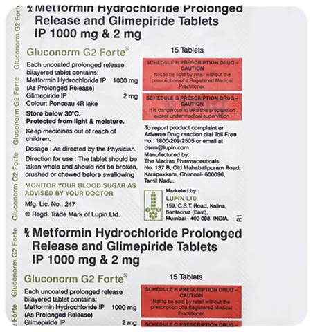 Gluconorm G2 Forte Tablet Pr View Uses Side Effects Price And Substitutes 1mg