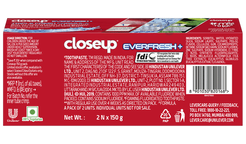 Closeup Everfresh+ Red Hot Toothpaste (150gm Each)