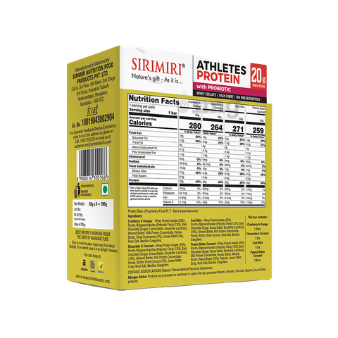 Sirimiri Athletes Protein with Probiotcs (65gm Each) Assorted Pack