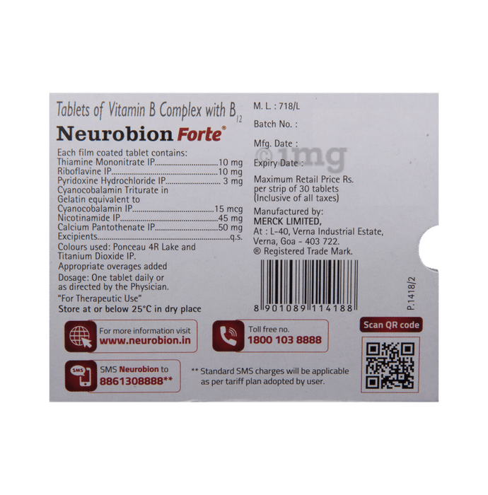 Neurobion Forte Tablet Buy Strip Of 30 Tablets At Best Price In India 1mg