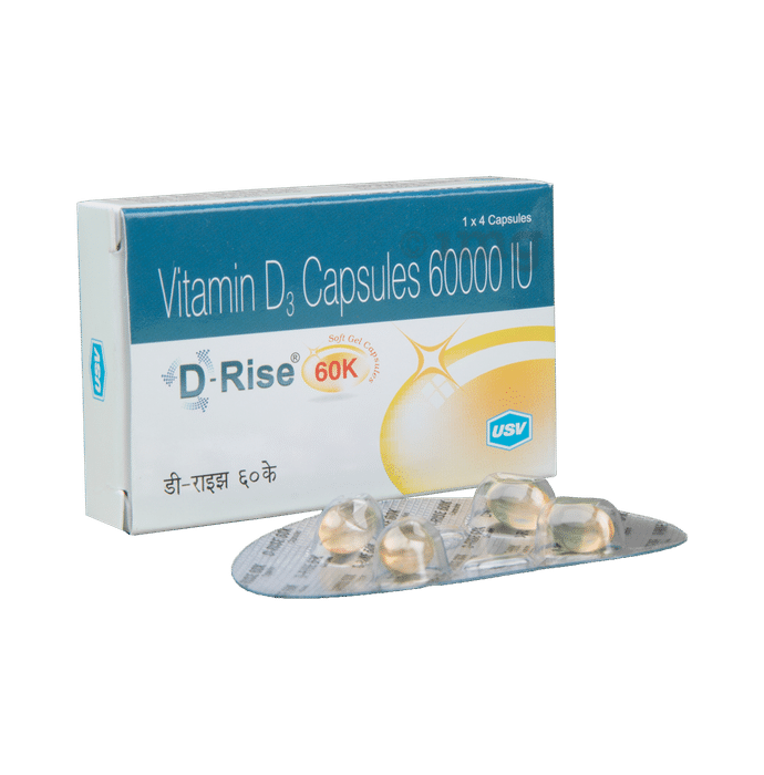 D Rise 60k Capsule Buy Strip Of 4 Soft Gelatin Capsules At Best Price In India 1mg