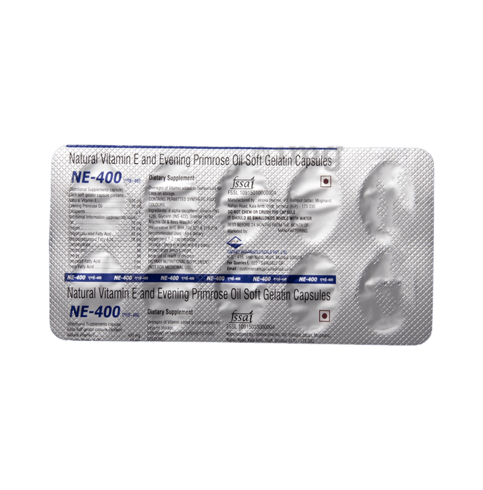 Ne 400 Soft Gelatin Capsule Buy Strip Of 10 Soft Gelatin Capsules At Best Price In India 1mg