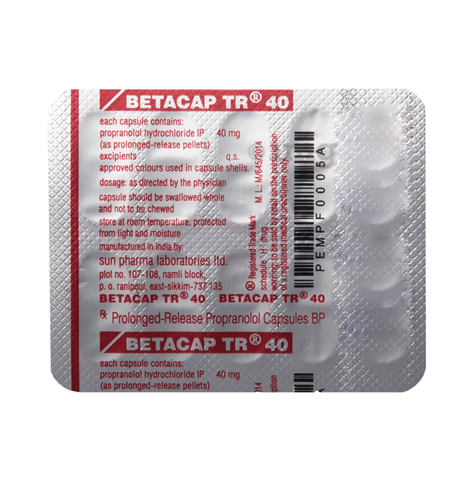 Betacap Tr 40 Capsule View Uses Side Effects Price And Substitutes 1mg