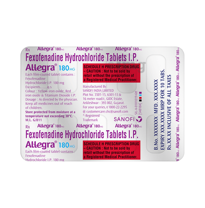 Fexofenadine Hydrochloride Tablets 180 Mg Uses In Hindi