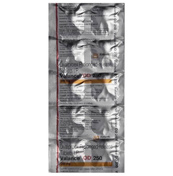 Valance Od 250 Tablet Pr View Uses Side Effects Price And Substitutes 1mg