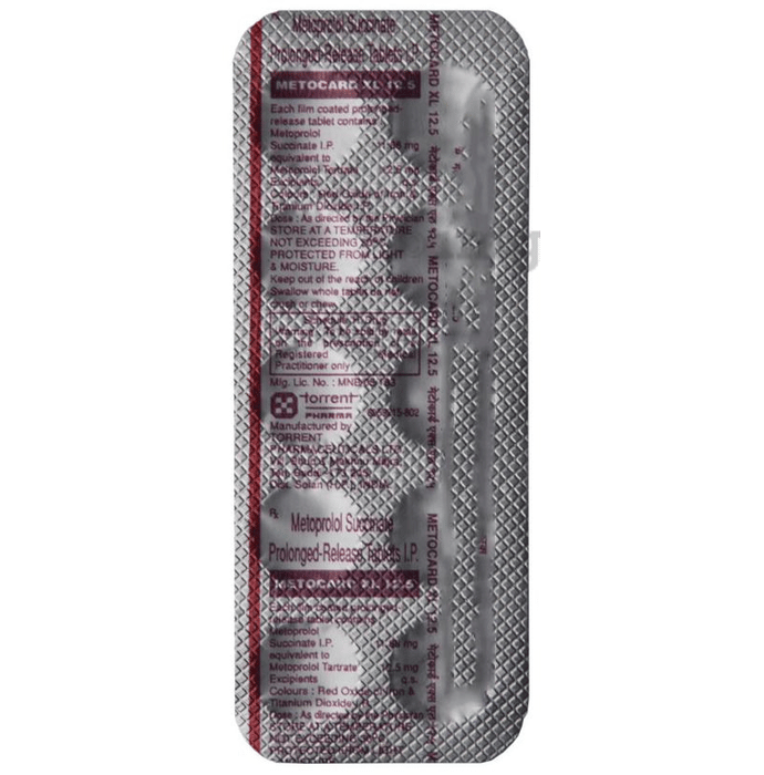 Metocard Xl 12 5 Tablet View Uses Side Effects Price And Substitutes 1mg