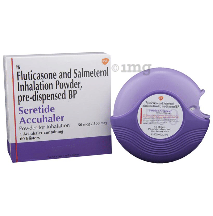 Seretide 50mcg 500mcg Accuhaler View Uses Side Effects Price And Substitutes 1mg