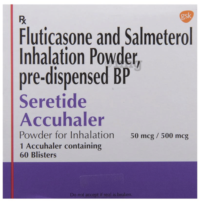 Seretide 50mcg 500mcg Accuhaler View Uses Side Effects Price And Substitutes 1mg