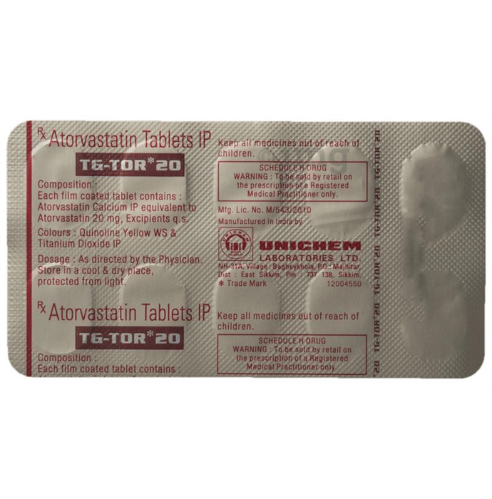 Tg Tor 20 Tablet View Uses Side Effects Price And Substitutes 1mg