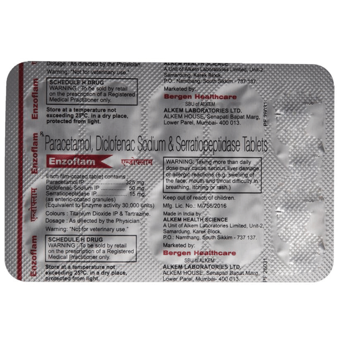 Enzoflam Tablet View Uses Side Effects Price And Substitutes 1mg