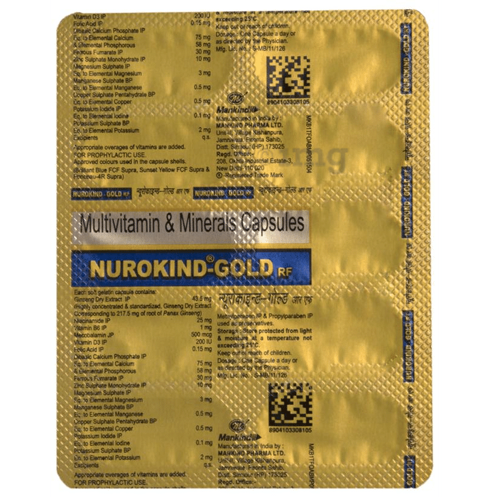 Nurokind Gold Rf Capsule Buy Strip Of 10 Capsules At Best Price In India 1mg