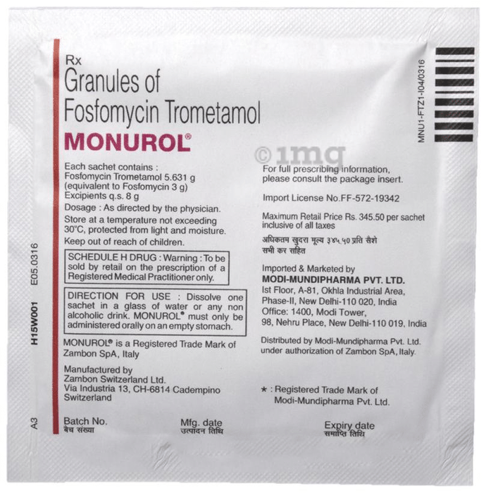 Monurol Granules View Uses Side Effects Price And Substitutes 1mg