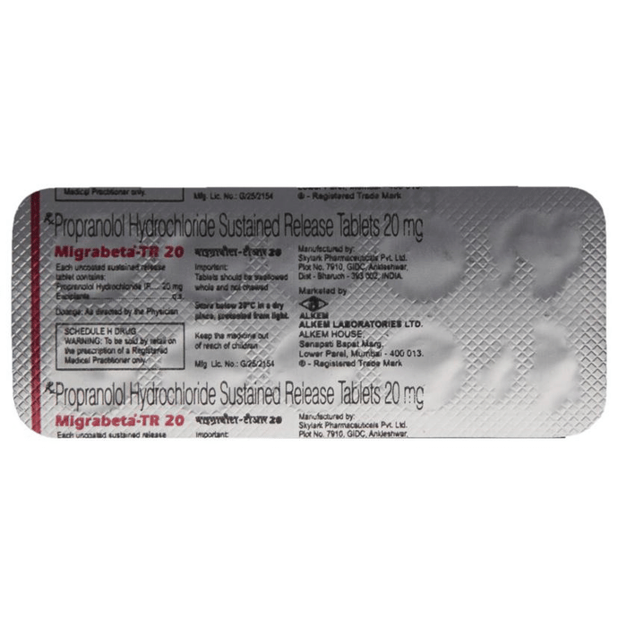 Migrabeta Tr Tablet Sr View Uses Side Effects Price And Substitutes 1mg