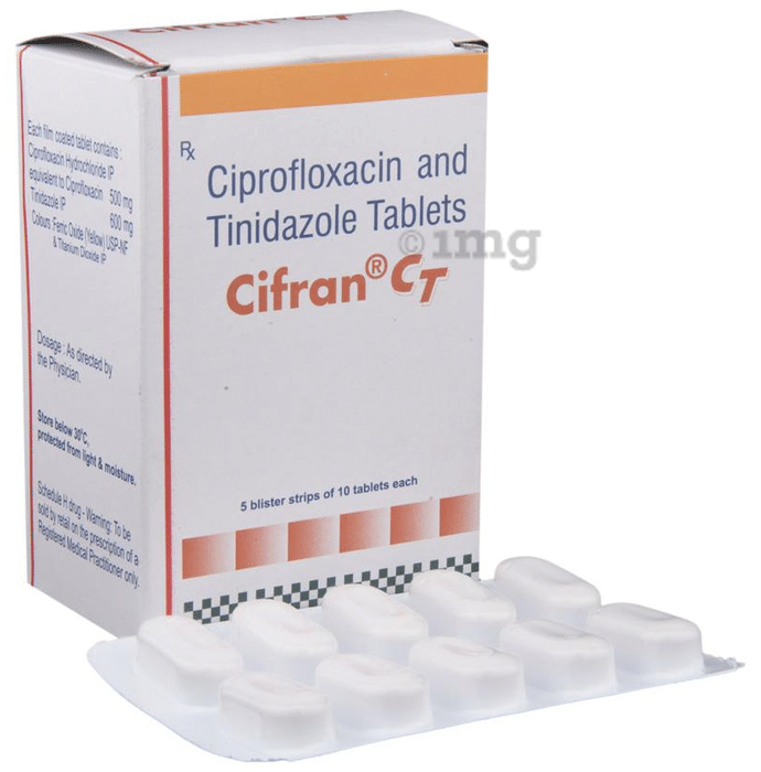 Ciprofloxacin 500mg tinidazole 600 mg