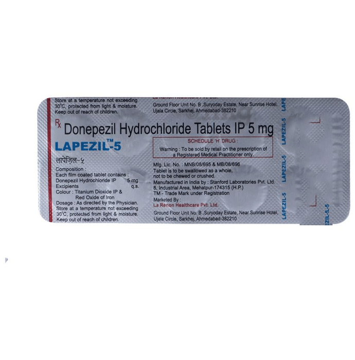 Lapezil 5 Tablet In Marathi उपय ग द ष पर ण म स म श रण व कल प सतर कत आण सल ल La Renon Healthcare Pvt Ltd Strip Of 10 Tablets 1mg