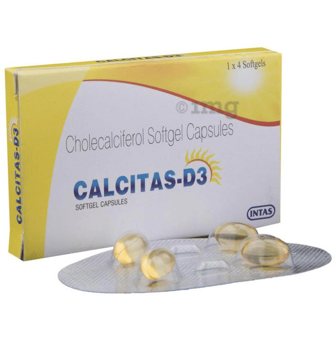 Calcitas D3 Soft Gelatin Capsule Buy strip of 4 soft gelatin capsules