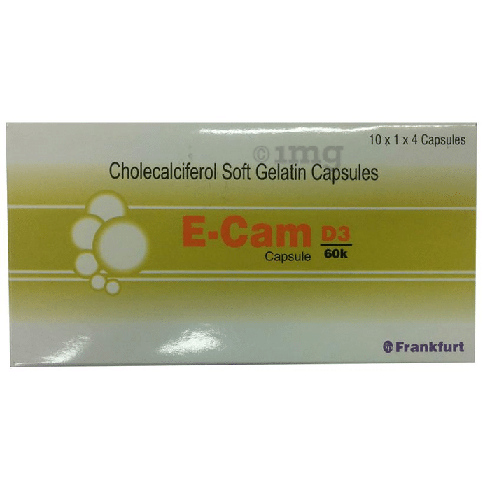 E-Cam D3 60K Soft Gelatin Capsule
