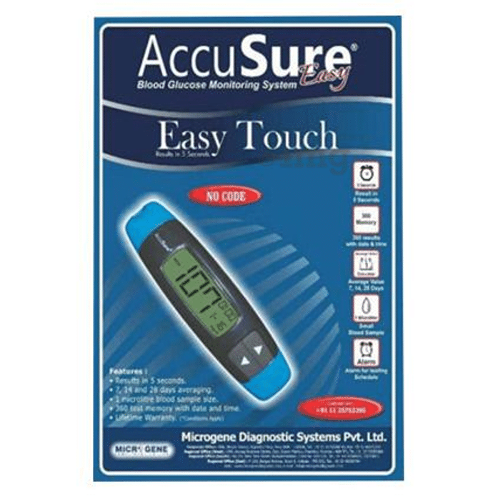 Dr. Gene Accusure Easy Touch Blood Glucose Monitoring System with 25 Strips