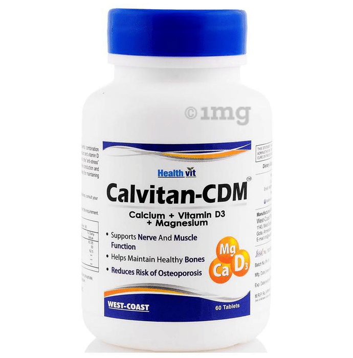 HealthVit Calvitan-CDM Calcium, Vitamin D3, Magnesium Tablet