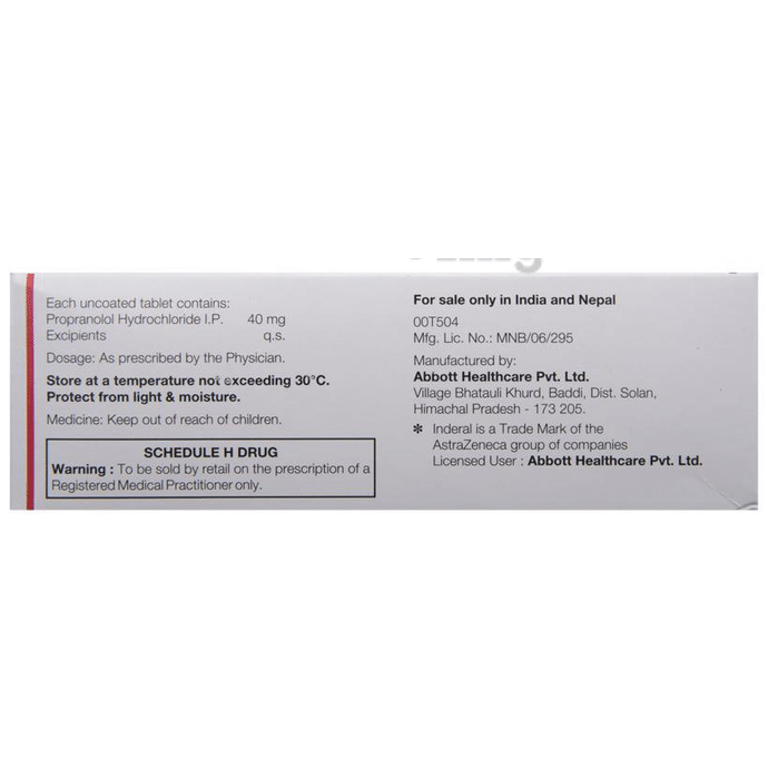 Inderal 40 Mg 1mg