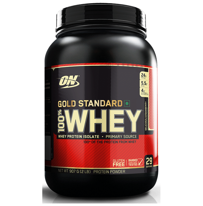 Optimum Nutrition (ON) Gold Standard 100% Whey Protein Isolate Powder Delicious Strawberry