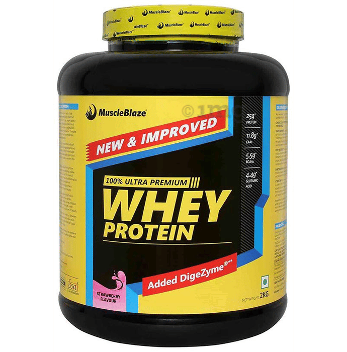 MuscleBlaze MB Whey Protein Strawberry Buy box of 2 kg Powder at best