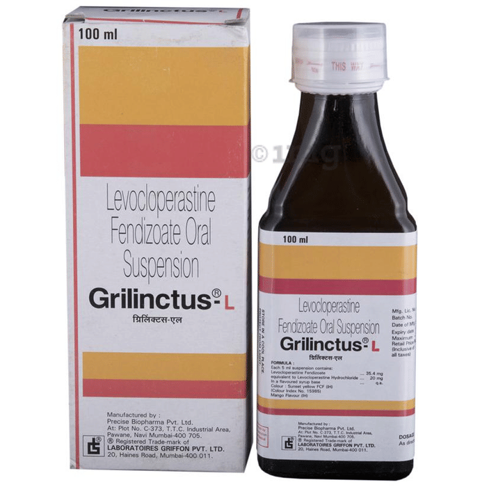 Grilinctus L Oral Suspension View Uses Side Effects Price And Substitutes 1mg