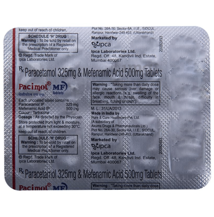 Pacimol Mf Tablet View Uses Side Effects Price And Substitutes 1mg