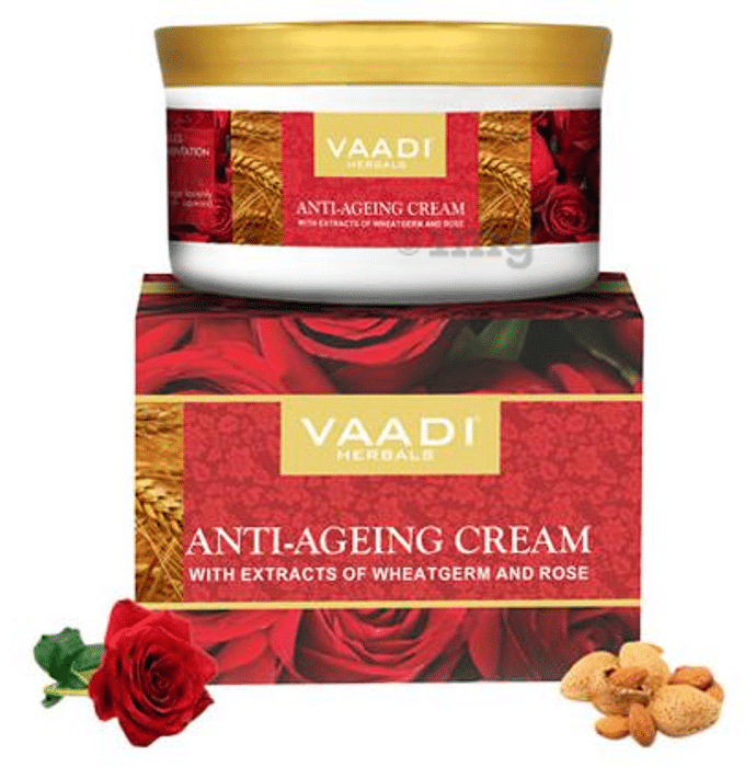 Vaadi Herbals Anti Ageing Cream with extracts of Almonds, Wheatgerm and Rose