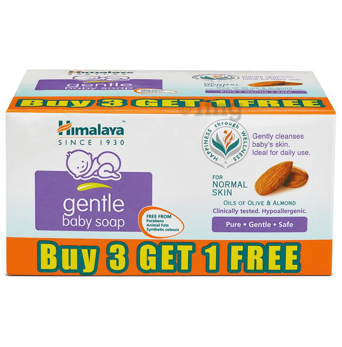 Himalaya Gentle Baby Soap 75gm (Buy 3 Get 1 Free)