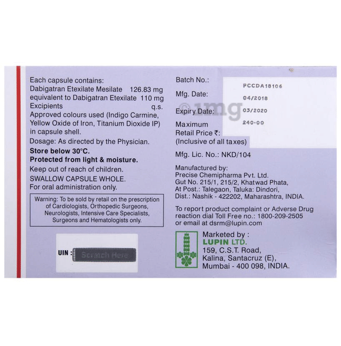 Dabistar 110 Capsule View Uses Side Effects Price And Substitutes 1mg